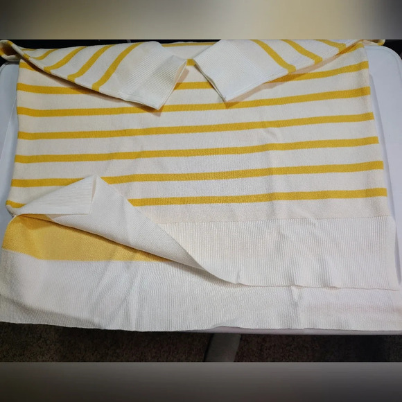 Philosophy women's sweater V neck, knit, pull on, striped, long sleeve, 1X. - Picture 6 of 16